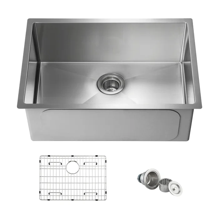 26 ” Handcrafted Undermount Single Bowl 16 gauge Stainless Steel Kitchen Sink
