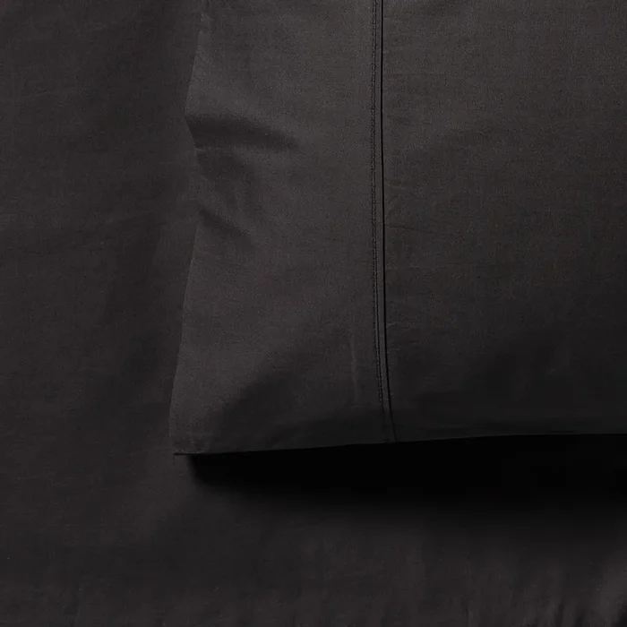 300TC Lightweight Percale Charcoal Sheet Separates