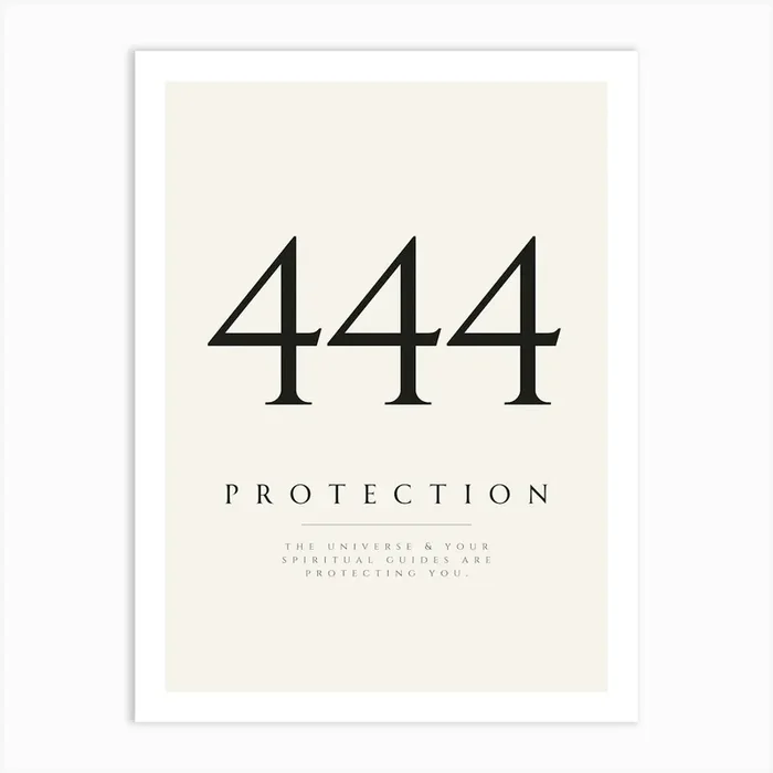 444 Angel Number Print Art PrintM by MRHWALLPRINTS