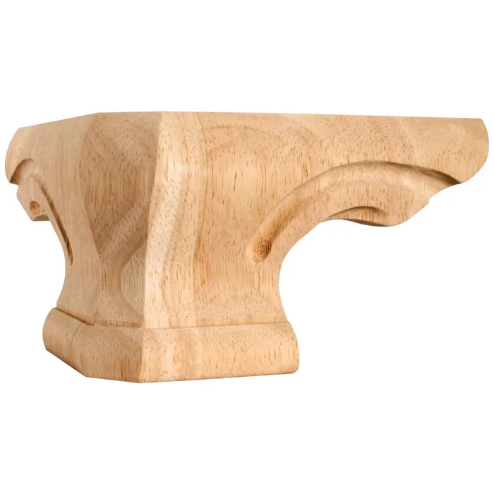 6-3/4 ” W x 6-3/4 ” D x 4 ” H Oak Rounded Corner Pedestal Foot