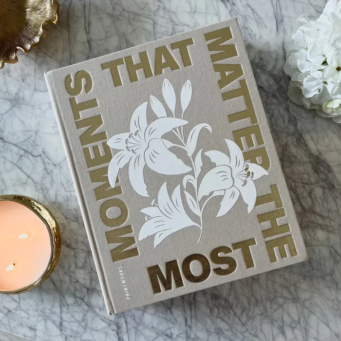 ‘Moments that Matter the Most’ Beige & Gold Luxury Photo Album