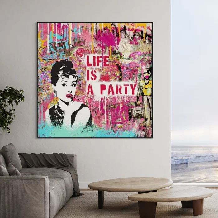 “Life is a Party” Graffiti Art