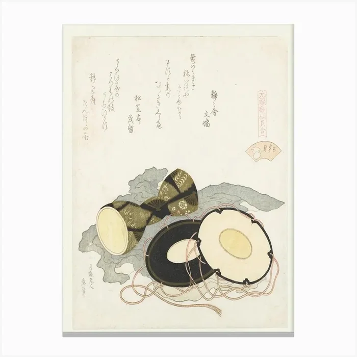 A Comparison Of Genroku Poems And Shells, Katsushika Hokusai 35 Canvas Print by Fy! Classic Art Prints and Posters