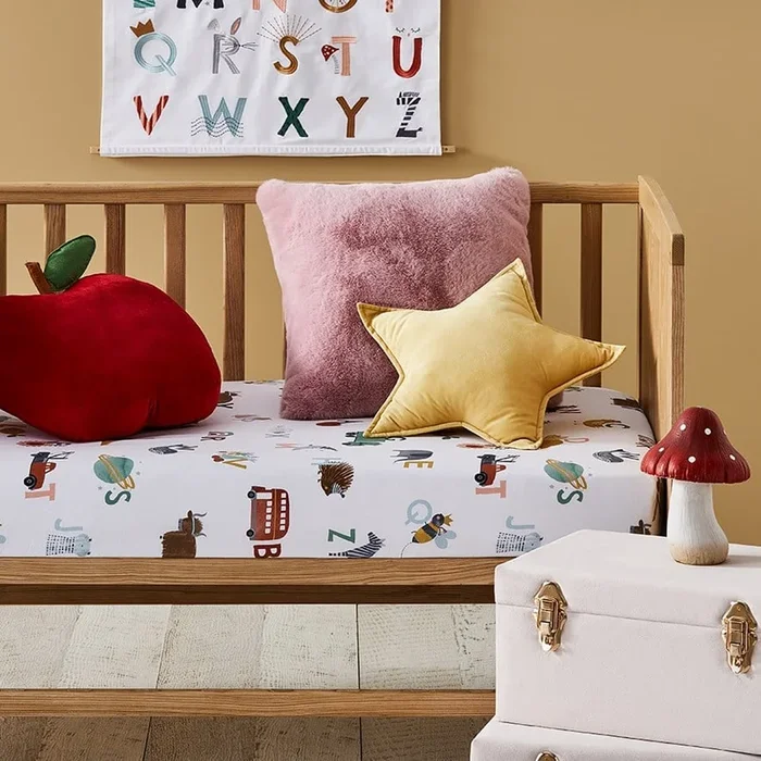 A Is For Apple Organic Cotton Cot Fitted Sheets 2 Pack