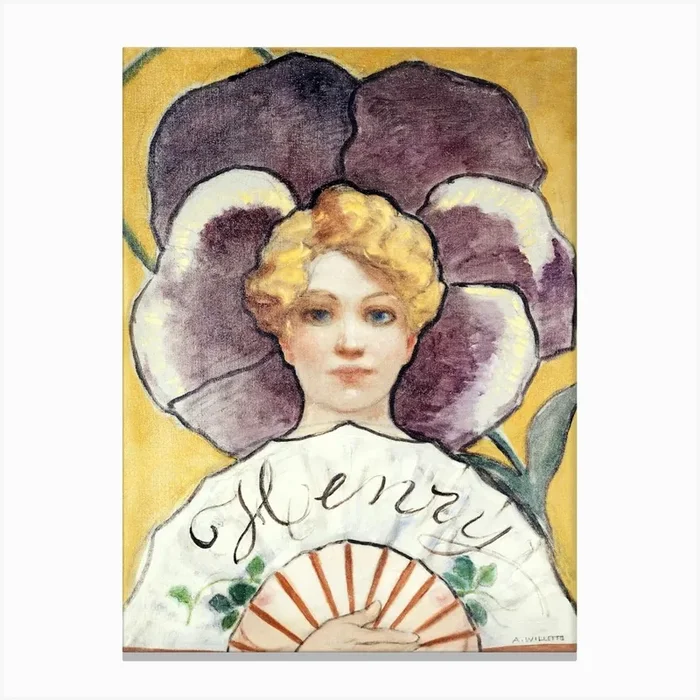 À la Pensée (ca 1900) by Adolphe Willette. Original from The Public Institution Paris Musées Canvas Print by Fy! Classic Art Prints and Posters