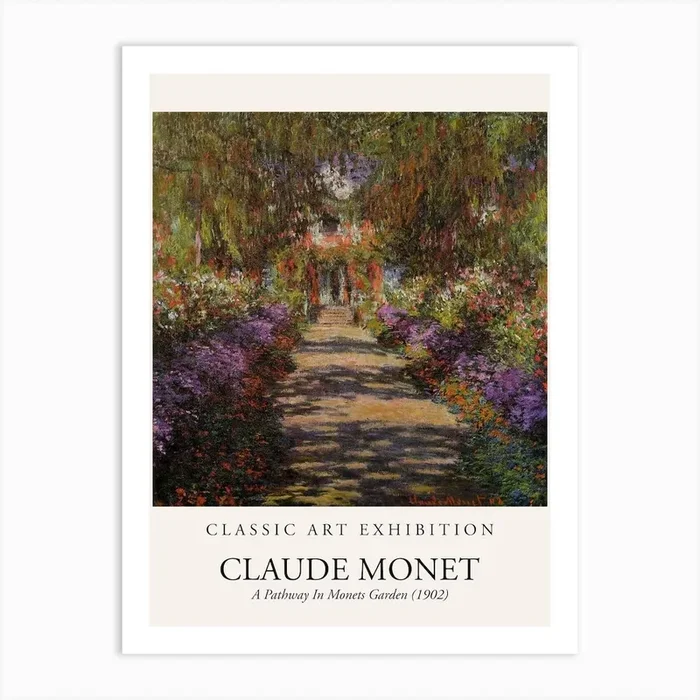 A Pathway In Monets Garden, 1902 By Claude Monet Poster Art Print by Fy! Classic Art Prints and Posters
