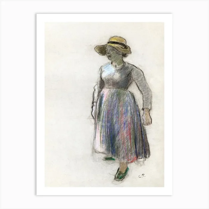 A Peasant Girl in a Straw Hat (ca. 1892), Camille Pissarro Art Print by Fy! Classic Art Prints and Posters