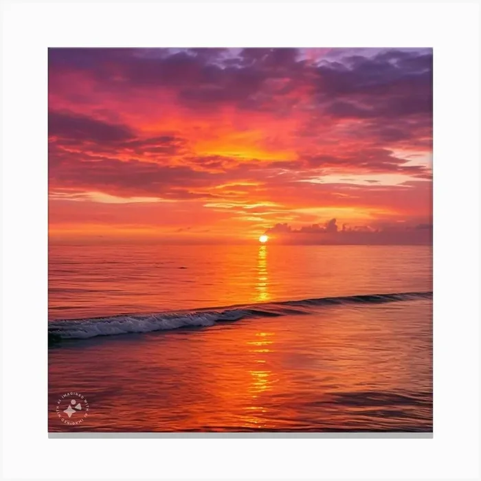 A rare scene of sunsets Canvas PrintM by Mushaimphotoghraphy