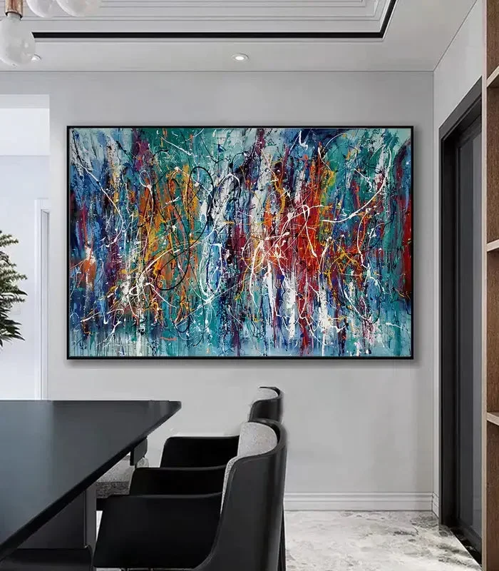 Abstract Angel Paintings | Jackson Pollock Style | Large Modern Art – Path to Paradise