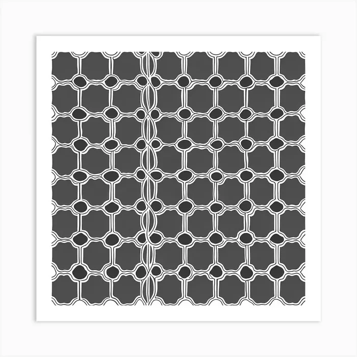 Abstract Black And White Seamless Pattern, tile pattern Art PrintPP by Pattern playroom