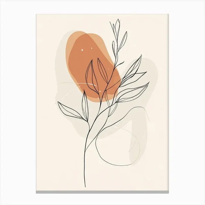 Abstract Drawing Of A Plant Canvas PrintS by Shadesigns