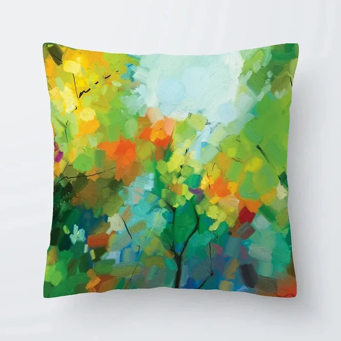 Abstract Forest Cushion