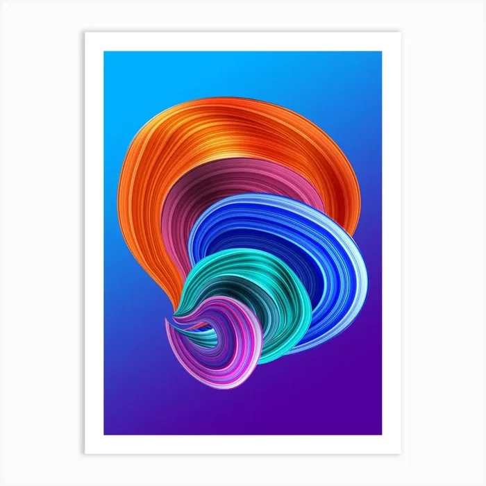 Abstract landscape: wave #4 Art Print by Synthwave1950