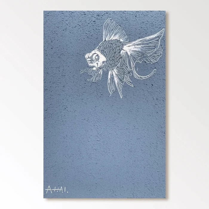 Abstract Painting “Samotny Ryba”
