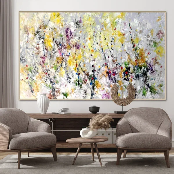 Abstract Painting, Abstract Flowers, Oil on Canvas, Soft Abstract Artwork, “Summer Field”