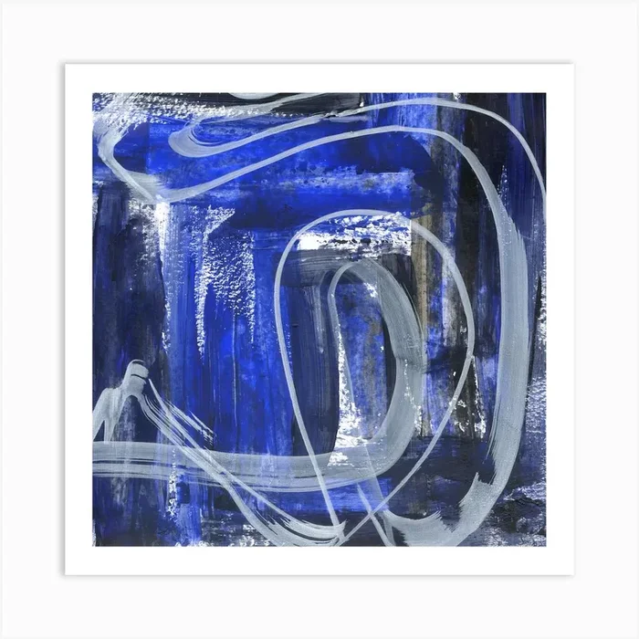 Abstract Painting with Blue Art Print by kosarandrea