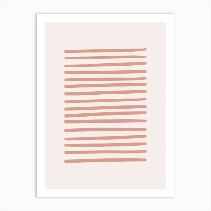 Abstract Pink Lines Art Print by Mambo