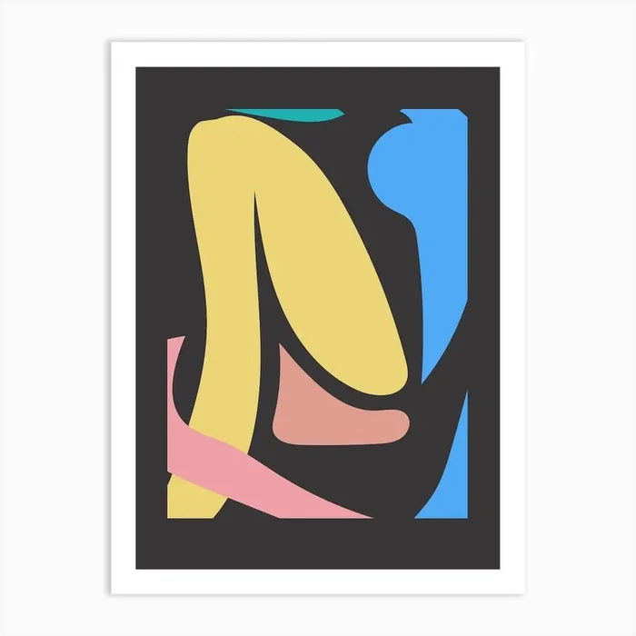 Abstract Shapes Spring Colours Art Print by Mambo