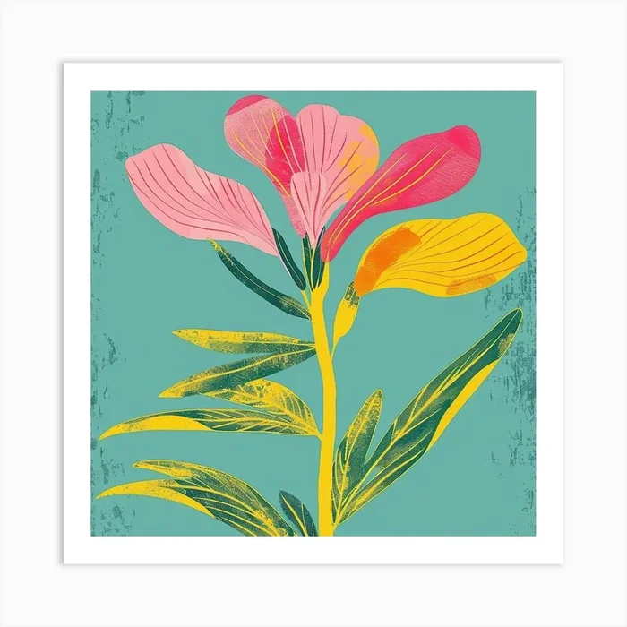 Aconitum 1 Square Flower Illustration Art Print by Botanic Studio