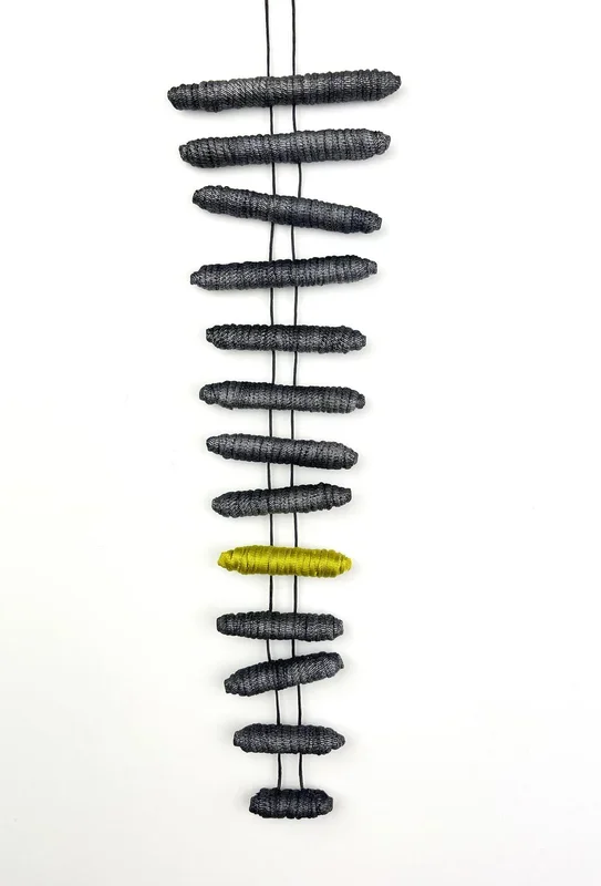 Adjustable Cocoon Necklace – Silver/Yellow