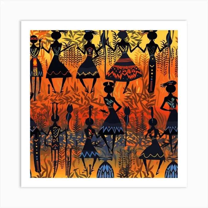 African Dancers Art PrintB by BEATY