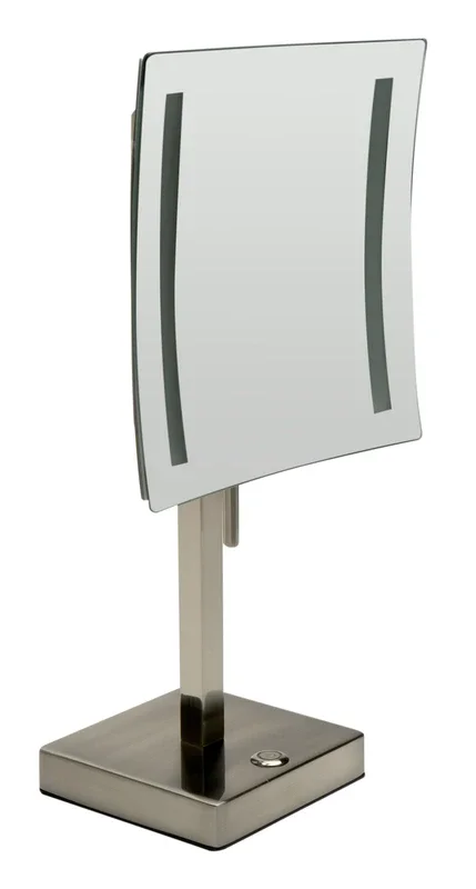 ALFI brand ABM8FLED Tabletop Square 8 ” 5x Magnifying Cosmetic Mirror with Light