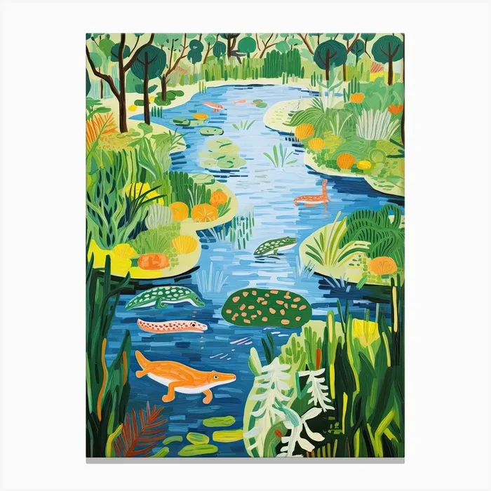 Alligators Having Fun 0 Canvas Print by Mambo