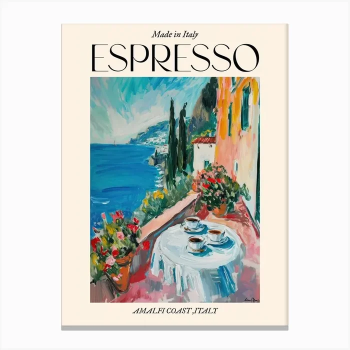 Amalfi Coast Espresso Made In Italy 1 Poster Canvas Print by MedArt