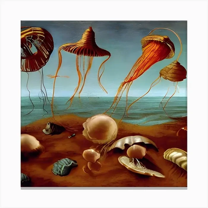 Amber Flying Jelly 2 Canvas Print by Matthew Thompson