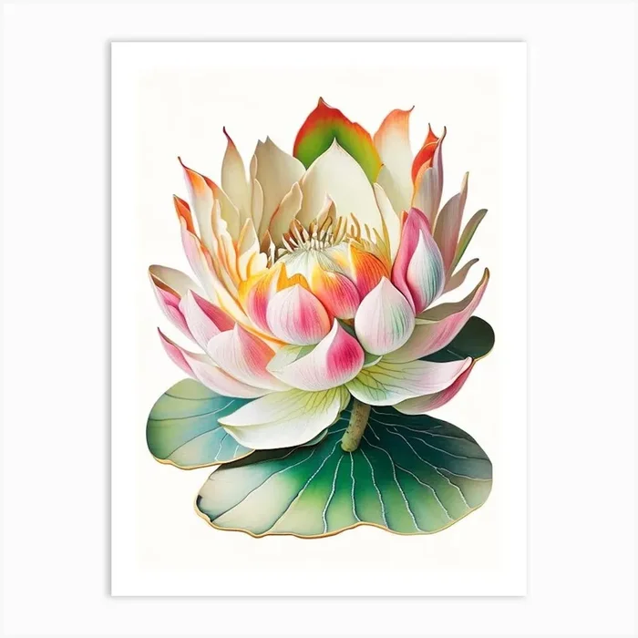 Amur Lotus Decoupage 4 Art Print by The Artsy Florist