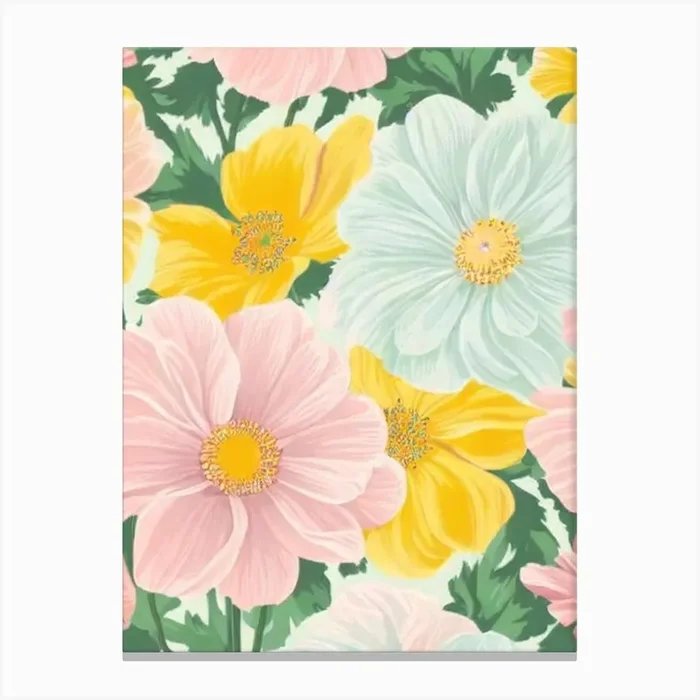 Anemone Pastel Floral 1 Flower Canvas Print by The Artsy Florist