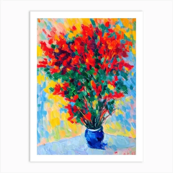 Anniversary Flowers Matisse Inspired Flower Art Print by The Artsy Florist