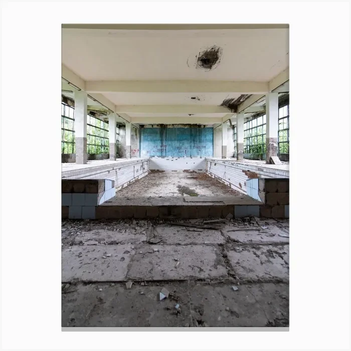 Architecture The Pool Empty Canvas Print by Marc Schulthess