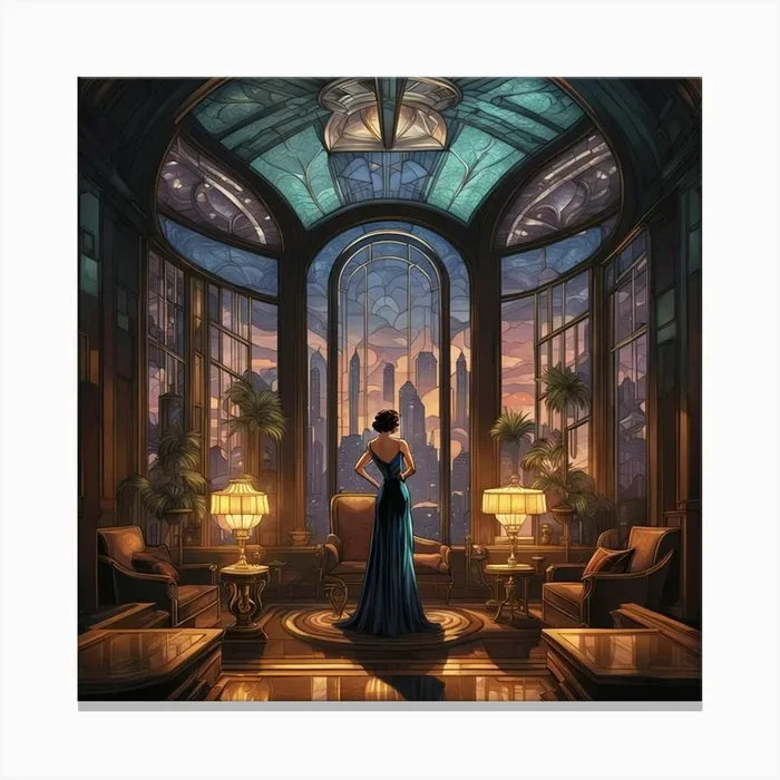Art deco view Canvas PrintC by CardinalBiggles