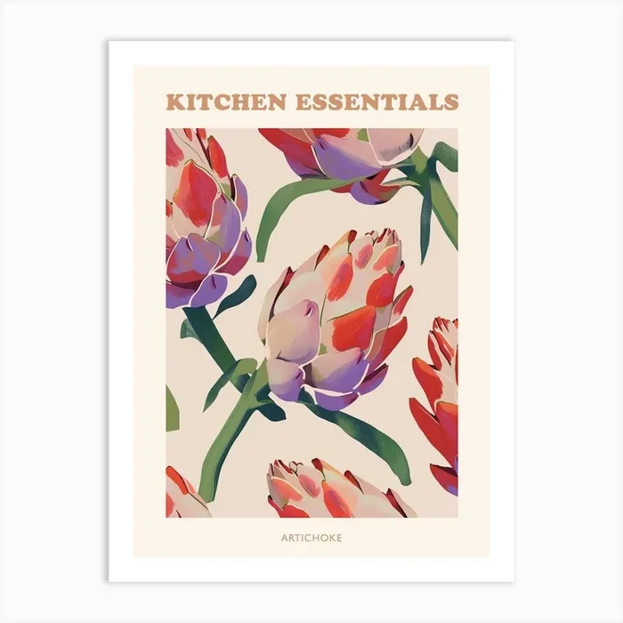 Artichoke Abstract Pattern Poster 3 Art Print by Colourful Harvest