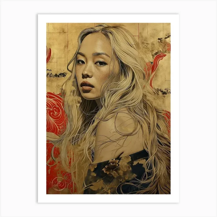 Asian Blond Girl Art Print by Lika Ramati