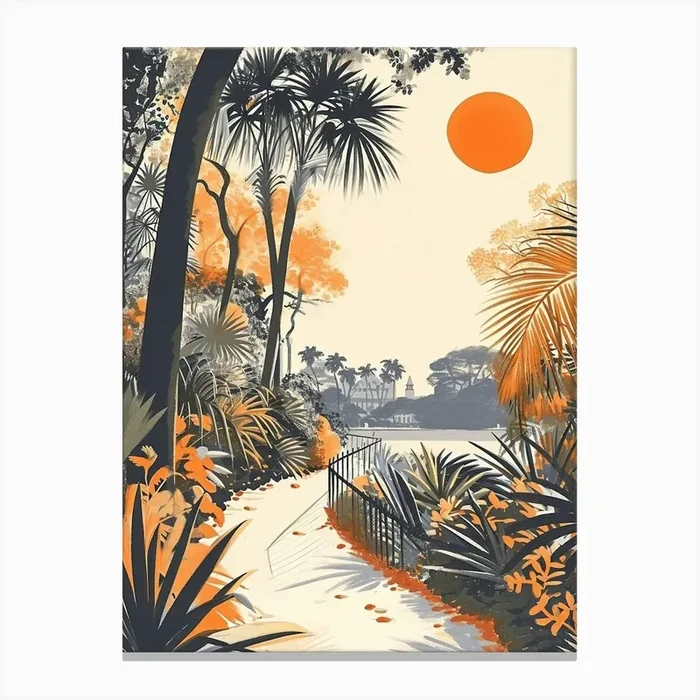 Audubon Park Retro Lithograph 2 Canvas Print by PixelPerfect