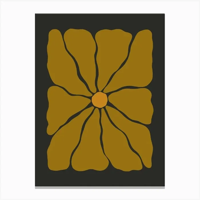 Autumn Flower 01 – Soot Brown Canvas Print by Fleur Folk