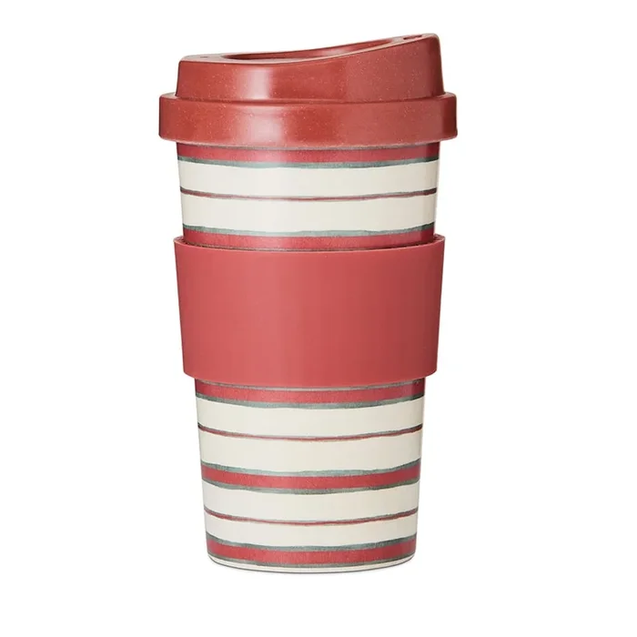 Awning Stripe Desert Sand Bamboo Cup