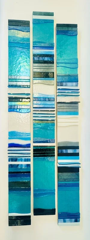 Azure Blue Ivory Mosaic Bands