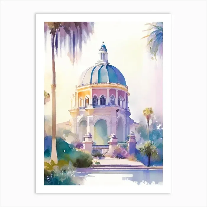 Balboa Park, Usa Pastel Watercolour Art PrintGO by Gardens of the World Art Prints & Posters