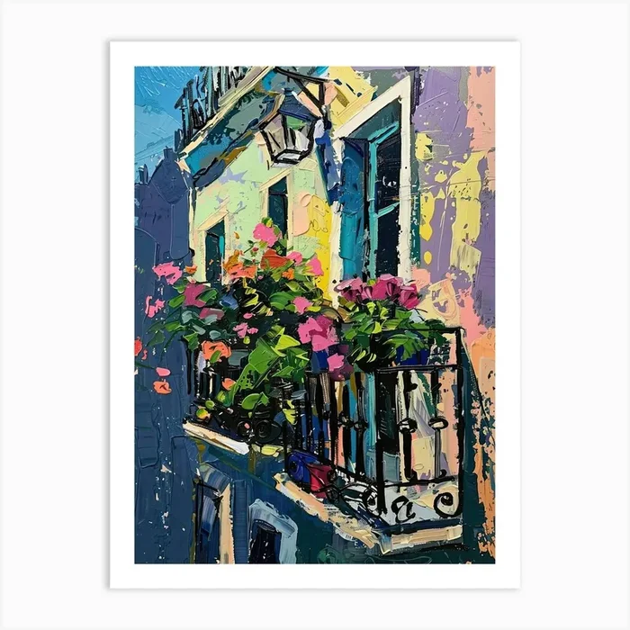 Balcony Painting In London 1 Art Print by Urban Vistas