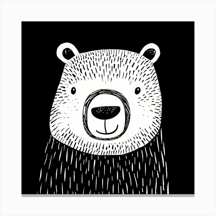 Bear Illustration Canvas Print by Fantasy