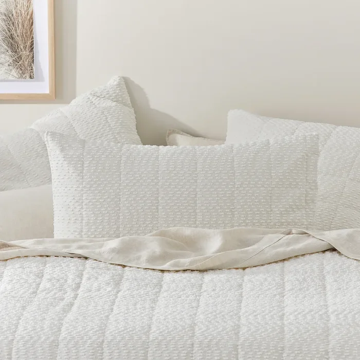 Beau Boucle Cream Quilted Pillowcases