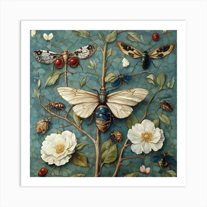 Bees And Butterflies Art Art PrintS by Saiful