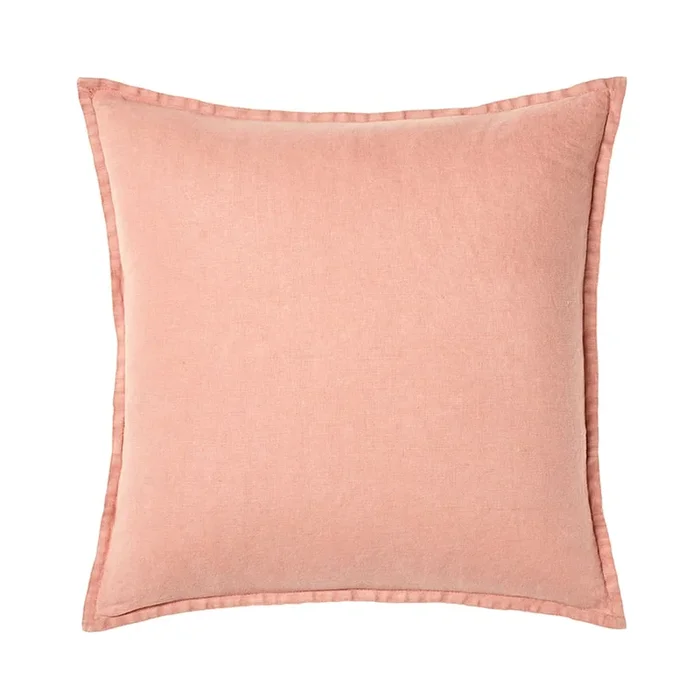 Belgian Salmon Vintage Washed Linen Cushion