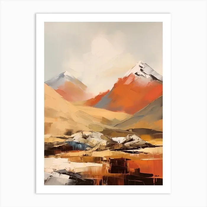 Ben Nevis Scotland 4 Mountain Painting Art Print by WanderWall Prints