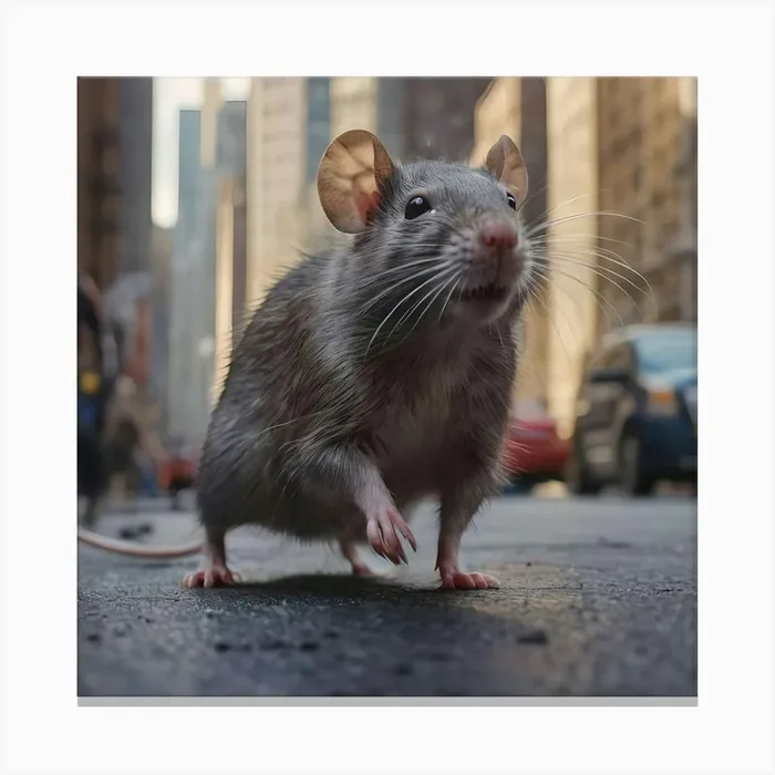 Big NYC Rat Canvas PrintK by Kristina