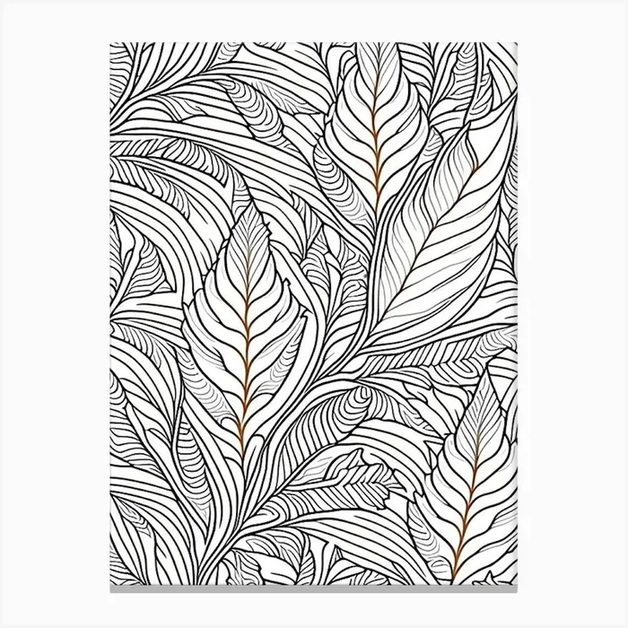 Birch Leaf William Morris Inspired Canvas PrintL& by Leaf & Stem Studio