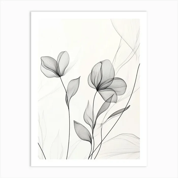 Black And White Flowers Art PrintS by Shadesigns